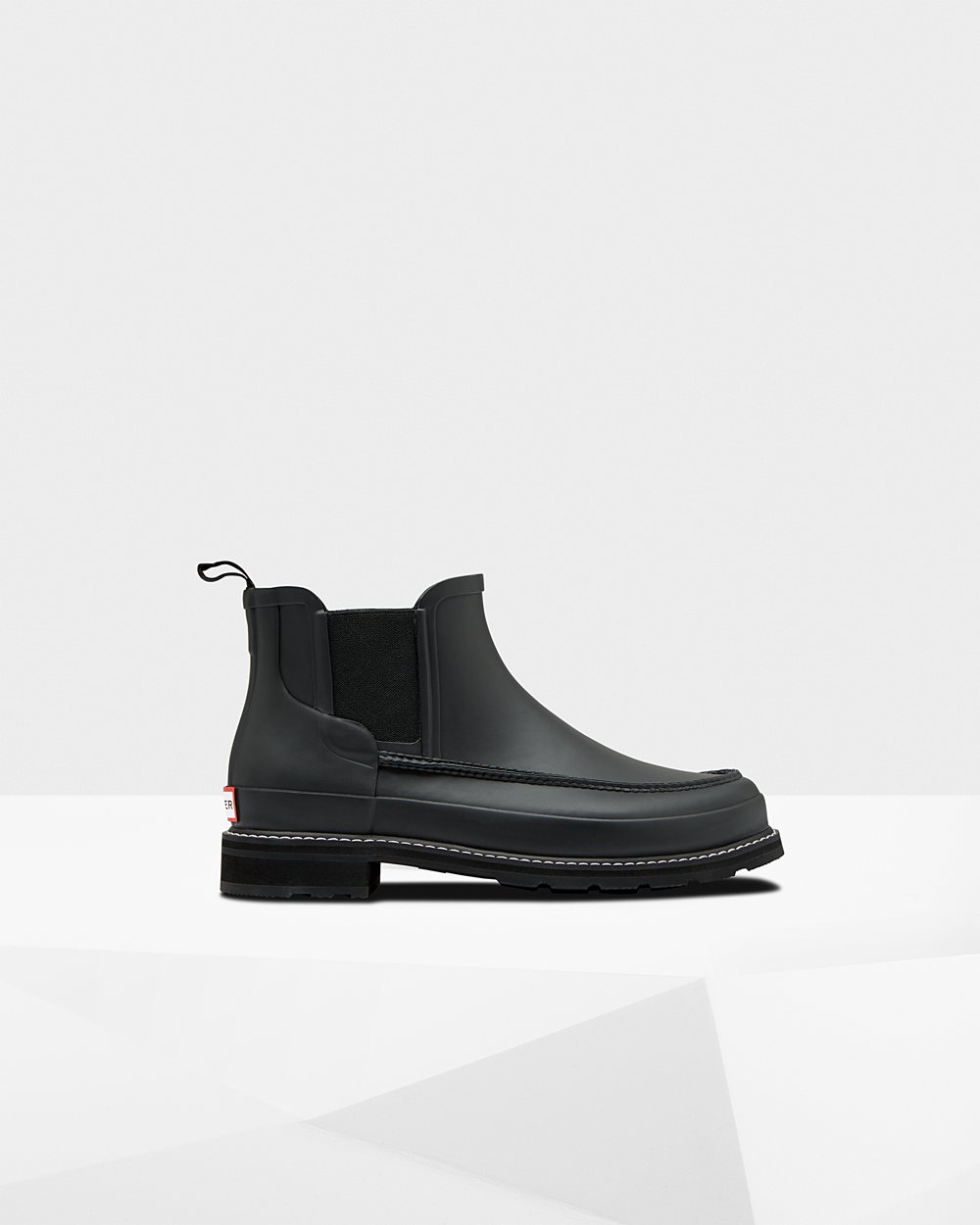 Men Hunter Refined Moc Toe | Chelsea Boots Black | NZ-57029-GYNS